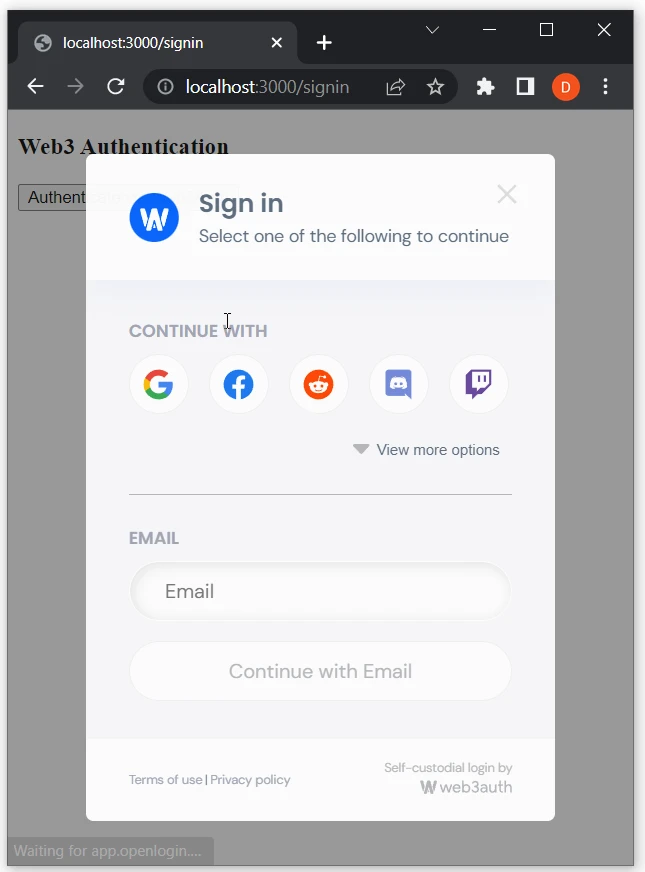 Web3Auth Authentication